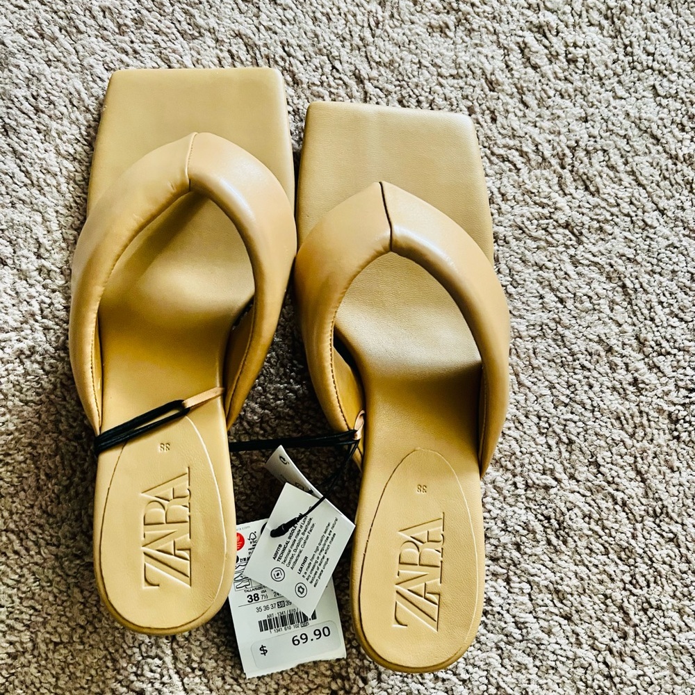 Zara tan brown heels